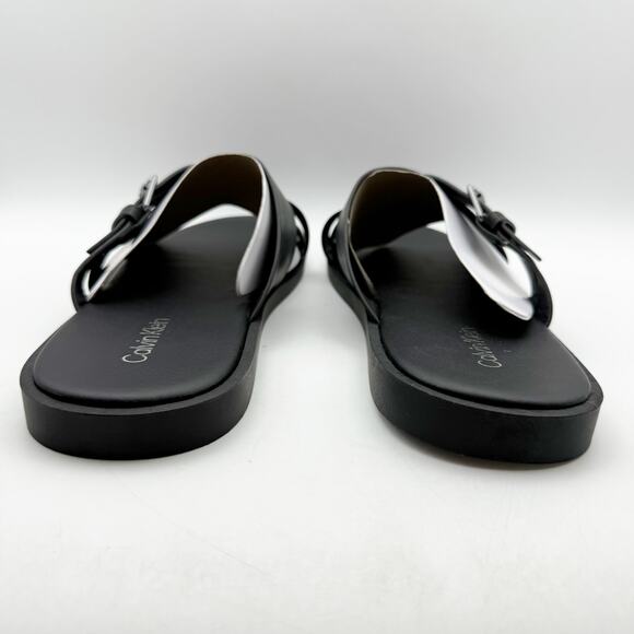 Calvin Klein Mens Elon Slip On Sandals US 13 M Black Vegan Leather NIB - Picture 9 of 12